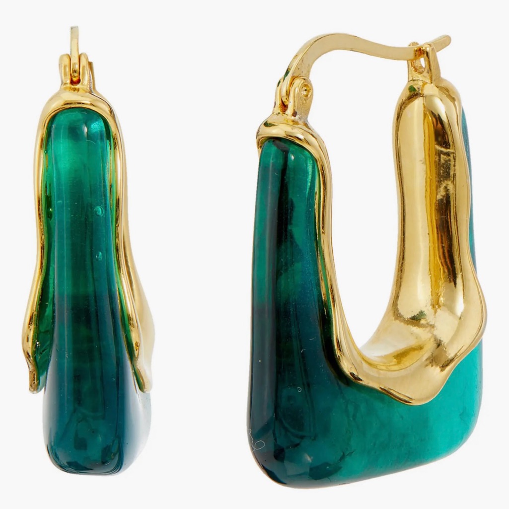 Savvy Cie Resin Hoop Earrings
